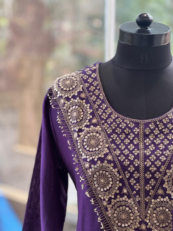 Purple Handwork Suit