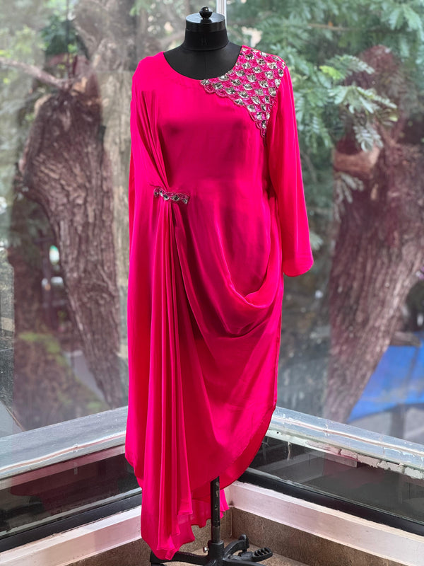 Pink Cowl Tunic