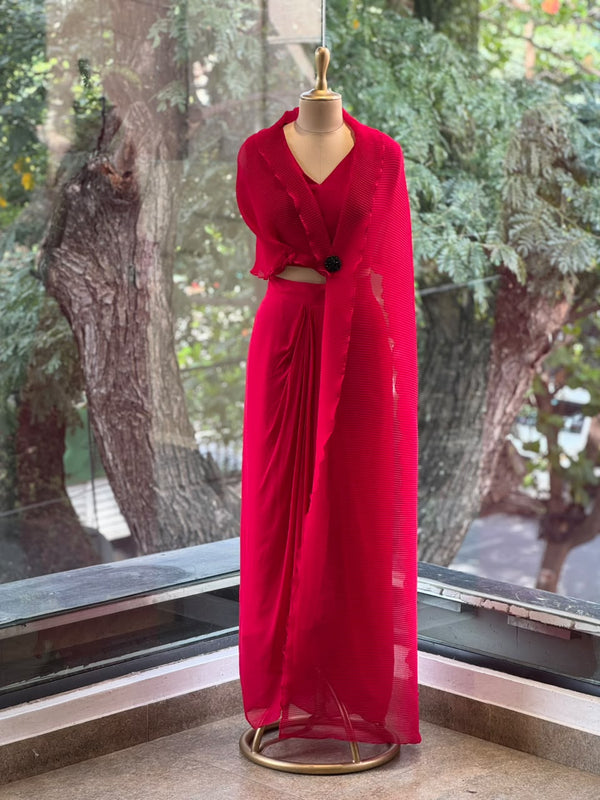 Red Crush Flap Skirt Set