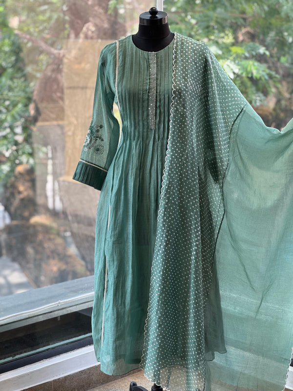 Green Mul Suit Set