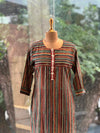 Pure Cotton Striped Kurta with Embroidery