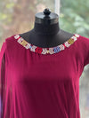 Maroon 1 Side Kaftan Tunic