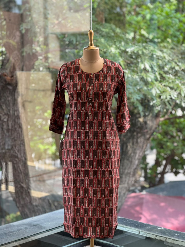 Maroon Printed Tunic