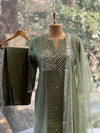 Green Dupatta Set