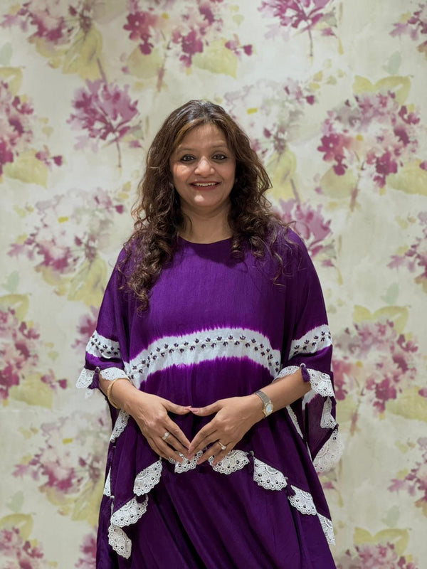 Purple Tie-Dye Kaftan Set
