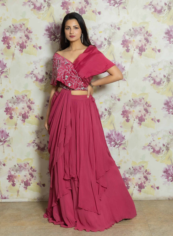 Pinkish Mauve Lehenga