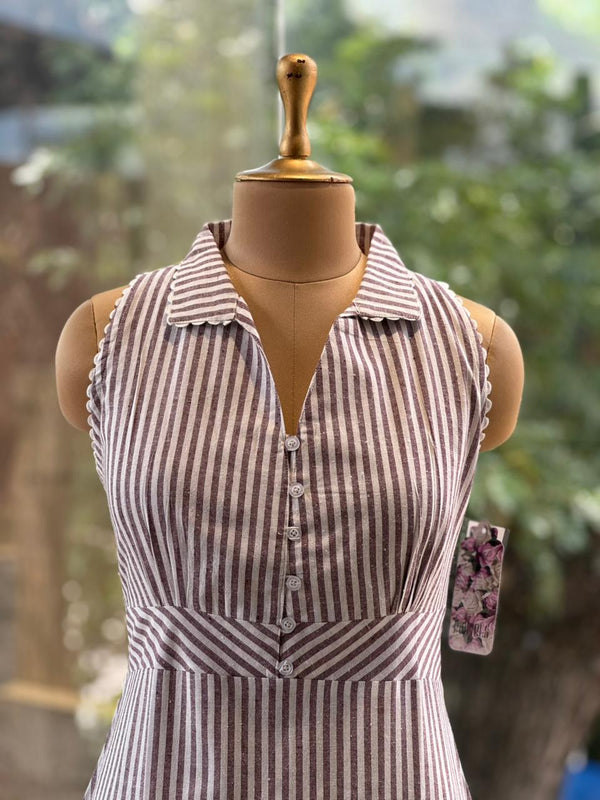 White/Purple Stripes Tunic