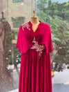Maroon Crepe Georgette Gown
