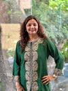 Green Embroidered Skirt Set
