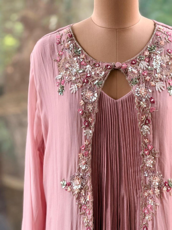 Pink Jacket Style Gown