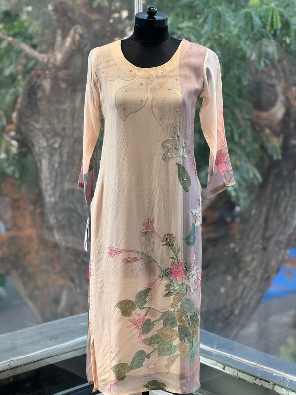 Beige printed Suit Set