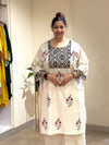 White Printed Kurta Set