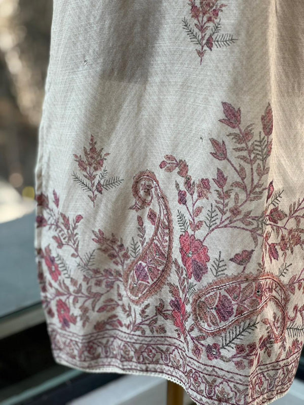 Beige Printed Suit