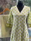 Green V Neck Co Ord