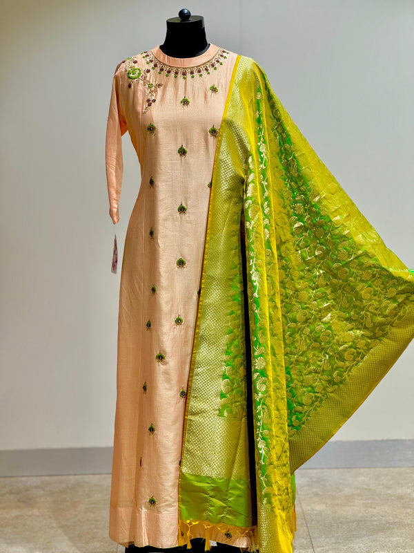 Peach Embroidered Gown