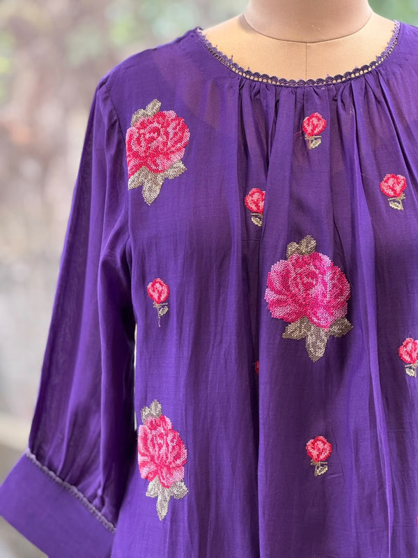 Purple Hand Weaving Suit