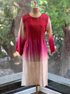 Red Chanderi Silk Shaded Suit