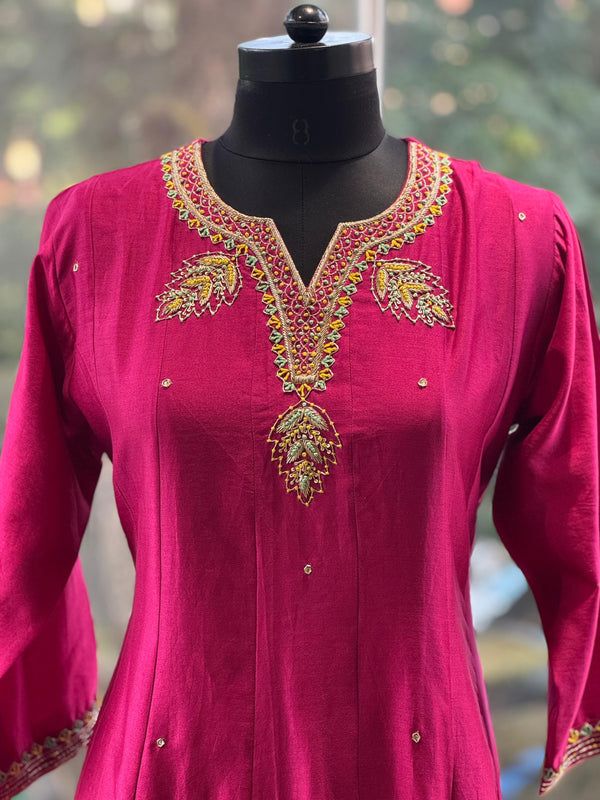 Dark Pink Aline Suit
