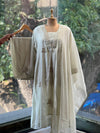 Half White Mul Dupatta Set