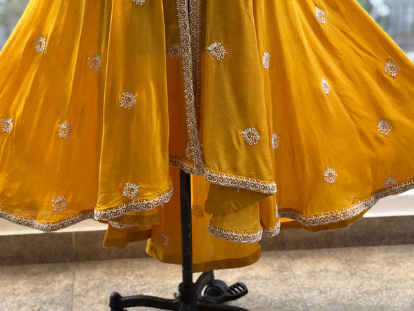 Yellow Designer Made Anarakali Set