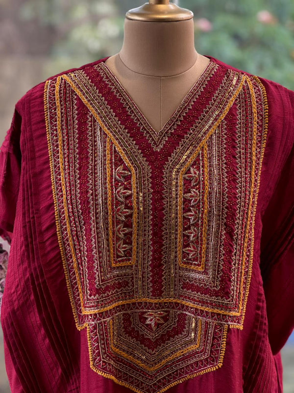 Maroon Kaftan Set