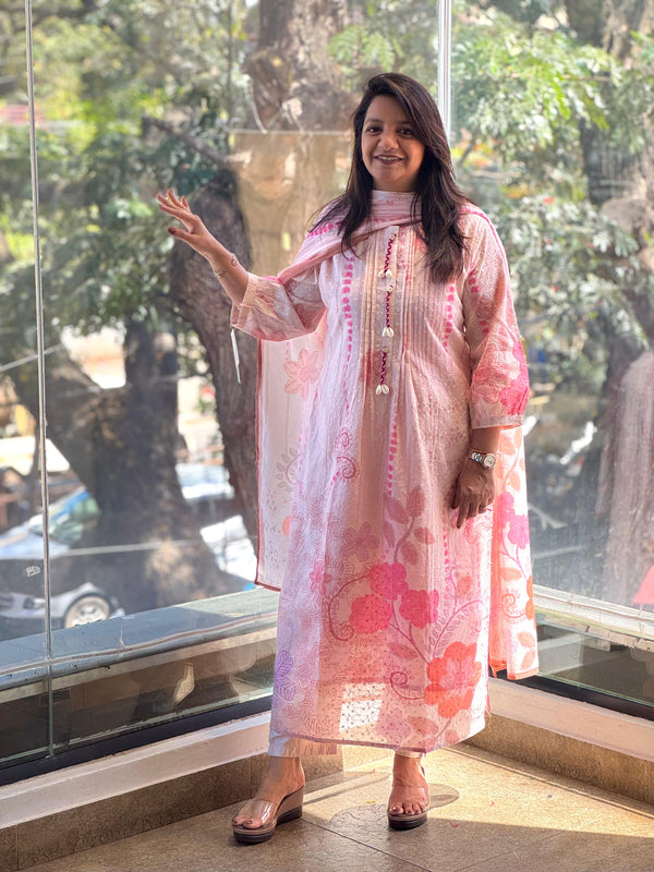 chiffli dupatta set for women