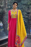 Pink Yolk Embroidered Suit Set