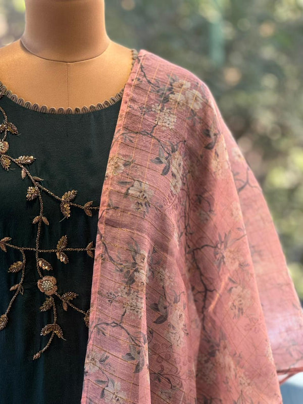 Green Dupatta Set