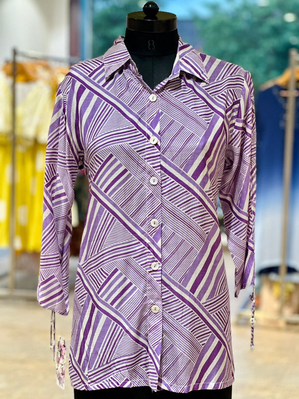 Purple Printed Co Ord