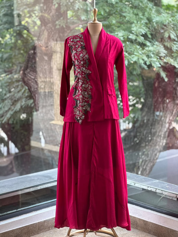 Reddish Pink Blazer Set