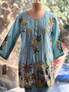 Powder Blue Patch work Co Ord