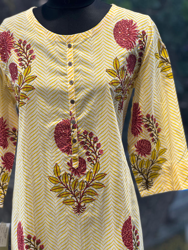 Light Yellow Floral Co Ord