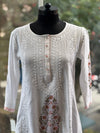 White Chikankari Dupatta Set