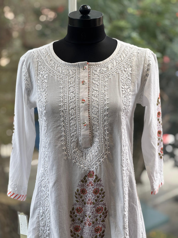 White Chikankari Dupatta Set