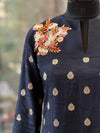 Navy Blue Embroidered Banarasi Co Ord