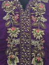 Purple Intricate Yolk Cape Set
