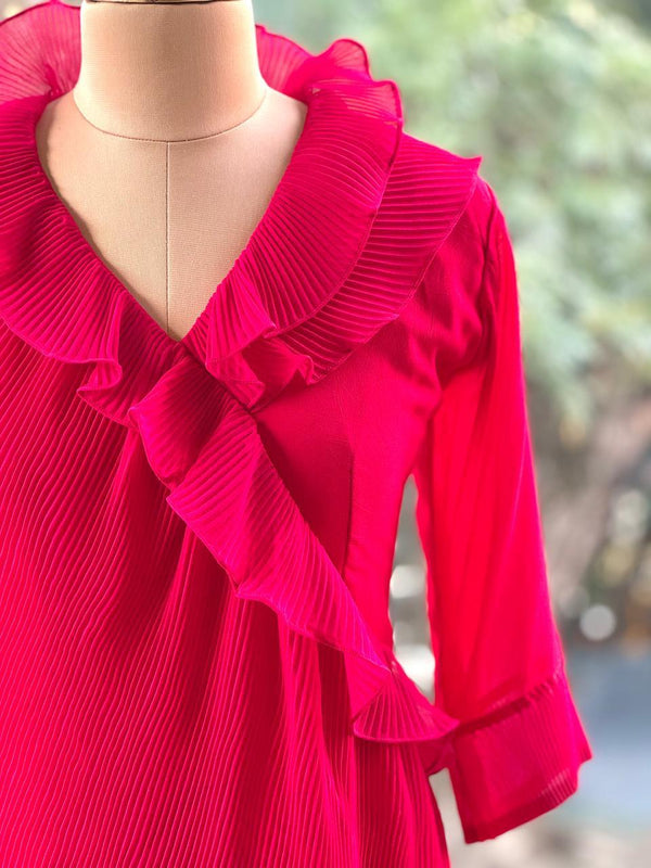 Fuchsia Pink Crush Flap Tunic