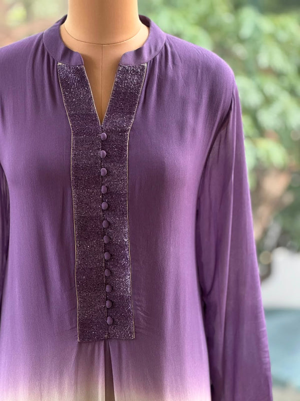 Purple Shaded Kurta Set