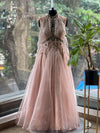 Light Peach designer Made Gown