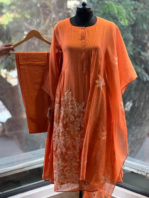 Orange Chanderi Suit