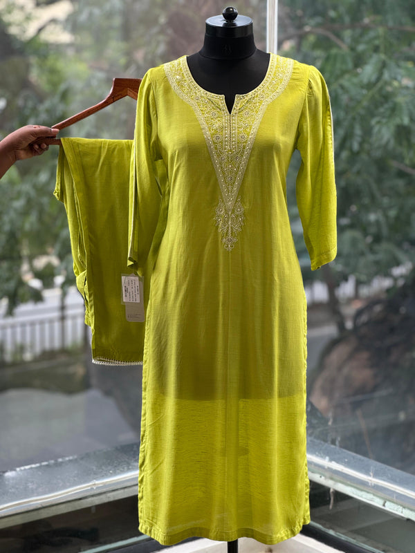 Green Embroidered Co Ord