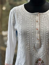White Chikankari Dupatta Set