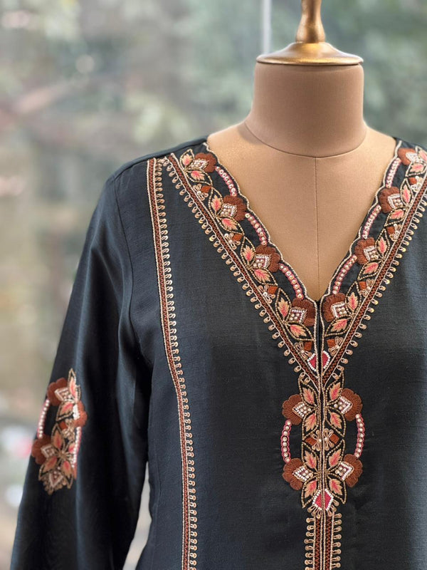 Green Zari Lines Dupatta Set