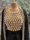Black Bnadhej Print Cape Set