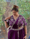Purple Pre Drape Saree
