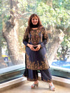 Black Gold Beads Work Suit