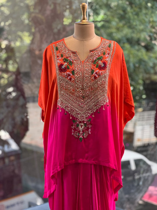 Orange Shaded Skirt Set