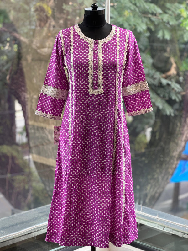 Purple Bandhej Print Co Ord