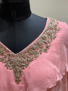 Pink ruffle Flap Gown