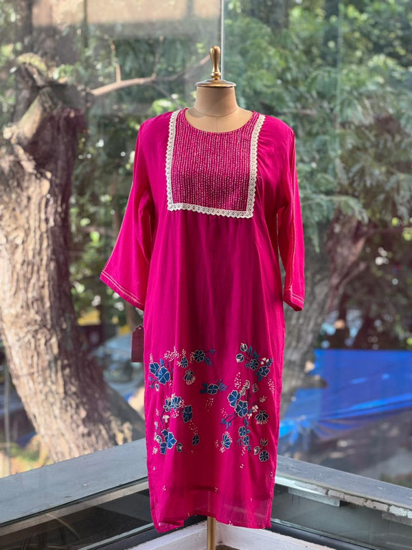 Rani Pink Dupatta Set